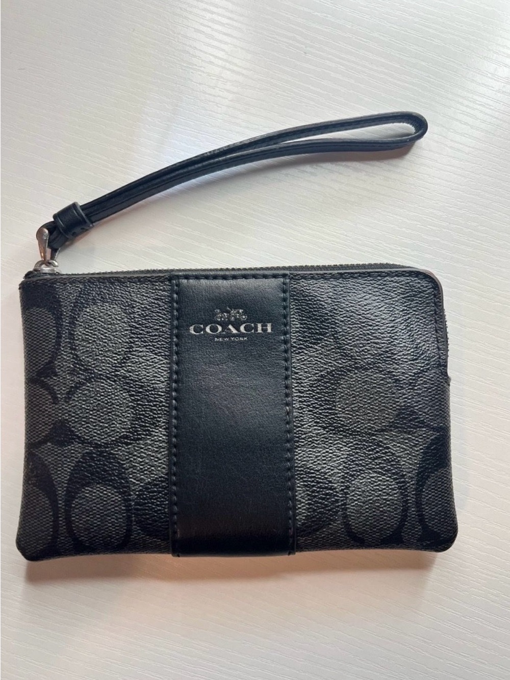 Coach Black Signature Wristlet Clutch Wallet